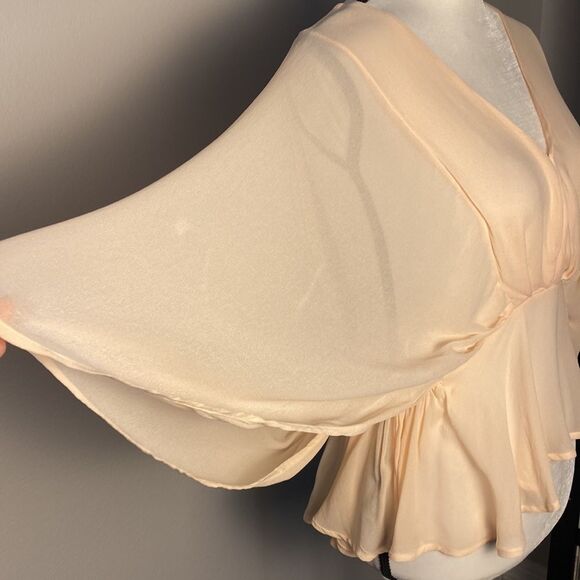 YFB Peach Chiffon Top sz S - Picture 2 of 5